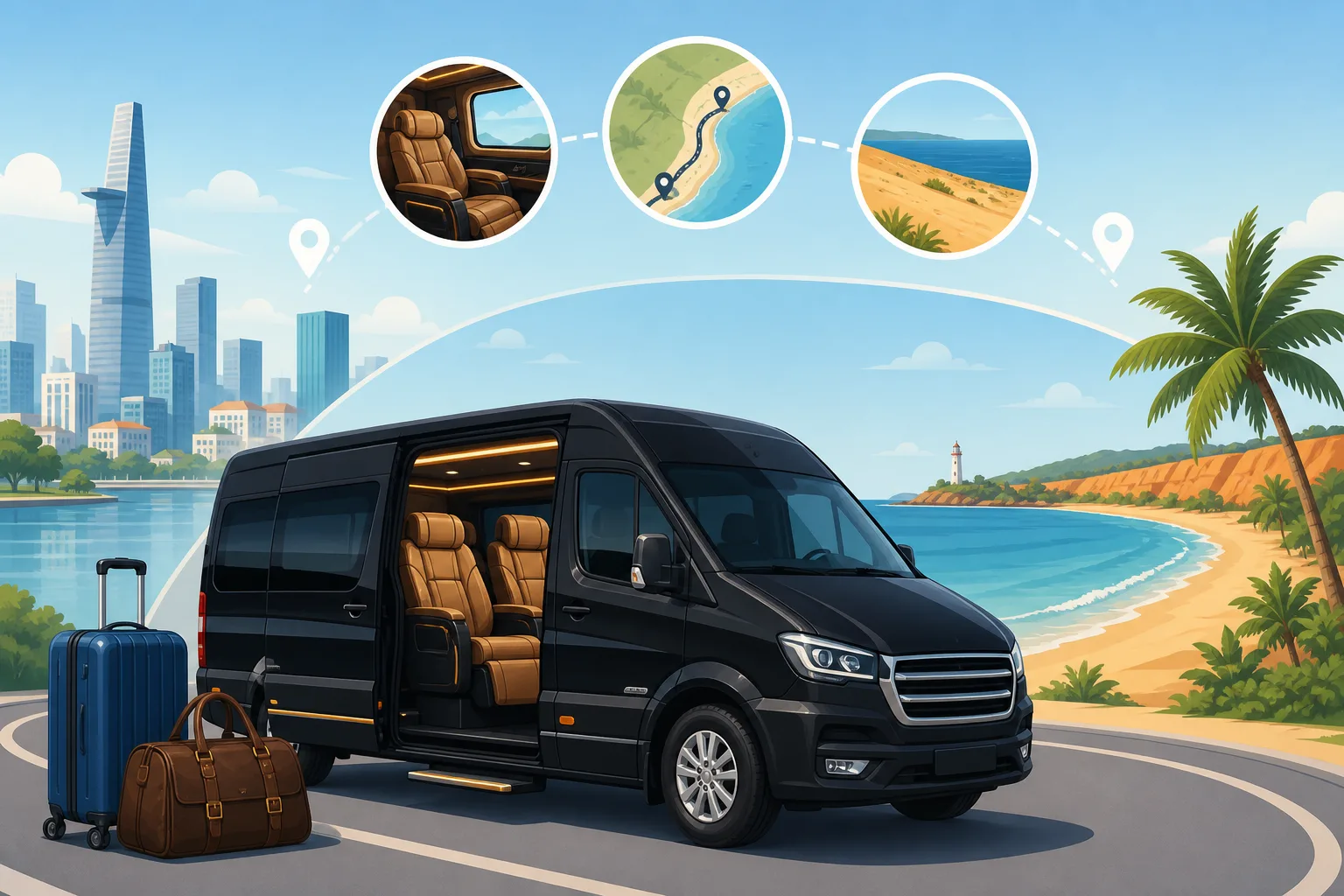 Kinh nghiệm đi xe limousine Sài Gòn Mũi Né: giá vé & lịch trình